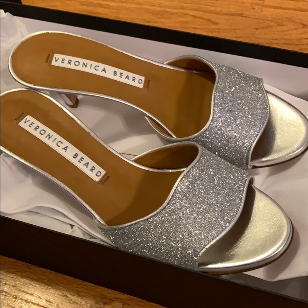 NWT Veronica Beard Silver Heels